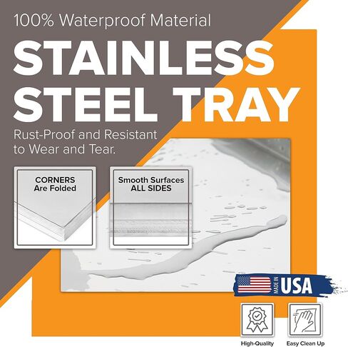 Metal Dog Crate & Kennel Replacement Pan, Stainless Steel, 34.6x21.9 in in Saudi Arabia