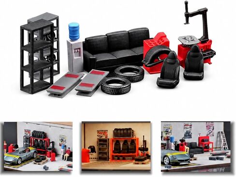 1:64 Diorama Garage Accessories Model Set, Workshop Repair Tool Scene Props in Kuwait