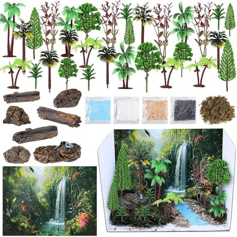 MUQGY 46Pcs Rainforest Diorama Kit Diorama Supplies Habitat Project Box in Kuwait