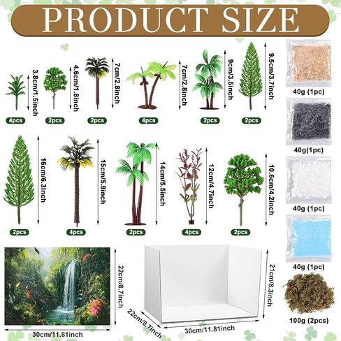 MUQGY 46Pcs Rainforest Diorama Kit Diorama Supplies Habitat Project Box in Kuwait