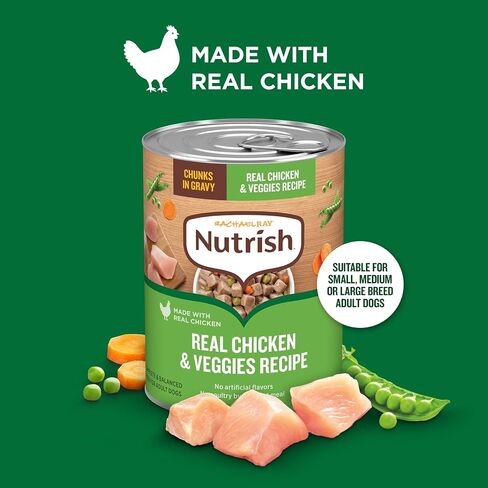Nutrish Chicken Wet Dog Food Chunks in Gravy, 13 oz. Pack 12 (Rachael Ray) in Kuwait