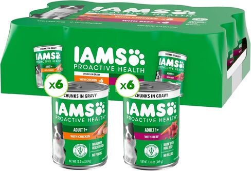 IAMS Proactive Health Pack Wet Dog Food, Beef & Chicken, 13 oz, 12 Pack in Kuwait