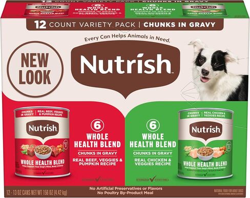 Nutrish Chicken Wet Dog Food Chunks in Gravy, 13 oz. Pack 12 (Rachael Ray) in Kuwait