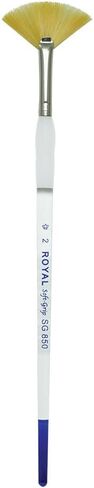 Royal Langnickel Gold Taklon Soft Grip Fan Brush SG850-8, Size 8 in Saudi Arabia