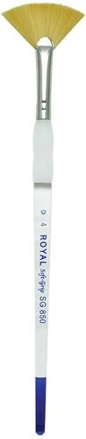 Royal Langnickel Gold Taklon Soft Grip Fan Brush SG850-8, Size 8 in Saudi Arabia