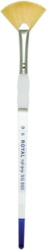 Royal Langnickel Gold Taklon Soft Grip Fan Brush SG850-8, Size 8 in Saudi Arabia