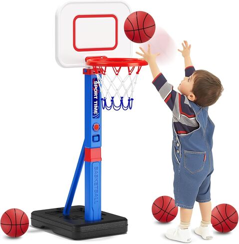 HYES Kids Basketball Hoop with Scoreboard/LED Basketball Rim for Child 3-5 in Saudi Arabia