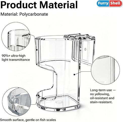 Polycarbonate Aquarium Feeder, Fish Tank Feeding Tray, 90%+ Clear, Non-Yellowing, Easy Install with Adjustable Screws in Kuwait