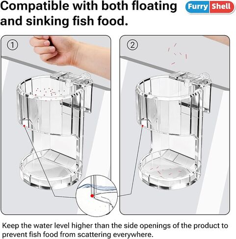 Polycarbonate Aquarium Feeder, Fish Tank Feeding Tray, 90%+ Clear, Non-Yellowing, Easy Install with Adjustable Screws in Kuwait
