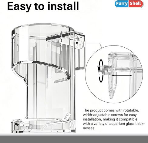 Polycarbonate Aquarium Feeder, Fish Tank Feeding Tray, 90%+ Clear, Non-Yellowing, Easy Install with Adjustable Screws in Kuwait