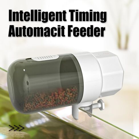 Automatic Fish Feeder for Aquarium, Programmable Timer Food Dispenser, 350ml Large Capacity, 3 Modes 8/12/24H, Adjustable Portion, Battery Operated for Fish Turtle Tank in Kuwait