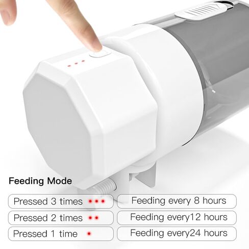 Automatic Fish Feeder for Aquarium, Programmable Timer Food Dispenser, 350ml Large Capacity, 3 Modes 8/12/24H, Adjustable Portion, Battery Operated for Fish Turtle Tank in Kuwait