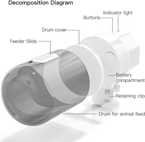 Automatic Fish Feeder for Aquarium, Programmable Timer Food Dispenser, 350ml Large Capacity, 3 Modes 8/12/24H, Adjustable Portion, Battery Operated for Fish Turtle Tank in Kuwait