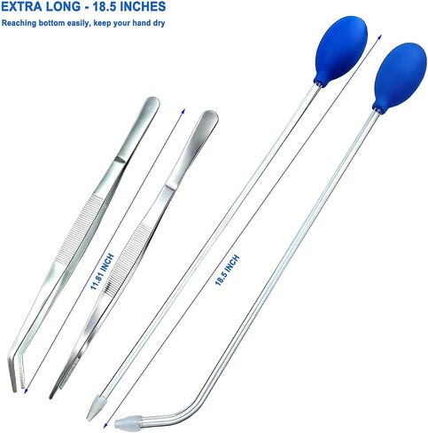 Axolotl Tank Accessories, Long Pipette Coral Food Feeder, Aquarium Tweezers in Kuwait