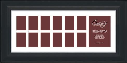 إطارات Craig 21834700BK 8 في 10 بوصة إطار صورة أسود، لوحة ملصقة واحدة بيضاء مع فتحات 2 - 4 في 6 بوصات in Kuwait