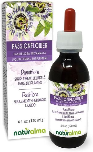 Naturalma Passionflower (Passiflora incarnata) herb with flowers Alcohol-free Tincture - 4 fl oz Liquid extract in drops - Herbal supplement - Vegan in Kuwait