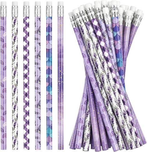 24 Pcs Back to School Pencils Gifts with Eraser,Purple in Kuwait