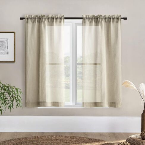 Closet Curtains for Bedroom Sliding Open Closet Without No Door,White Linen Sheer 80 inch Long French Door Curtain Set 2 Panels Textured Privacy Farmhouse Sidelight Window Treatments for Front Door in Kuwait