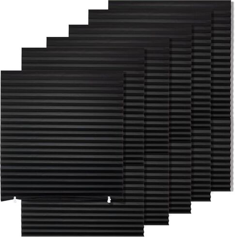 MYshade 12 Pack Temporary Light Filtering Paper Shades for Windows,Paper Pleated Blinds with Adhesive,No Tools No Drilling Free Cut Size Temporary Room Darkening Shades(White, 48" W x 72" H) in Kuwait