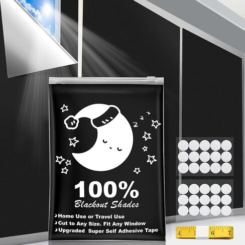 Portable Blackout Curtains (157" x 57"), 100% Blackout Material for Baby Nursery, Bedroom, Dorm Room, or Travel Use in Kuwait