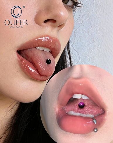 OUFER 14G 4PCS الفولاذ المقاوم للصدأ صناعي الحديد الحديد الأرجواني الأسود ترشاش أقراط الصناعية ثقب المجوهرات للنساء in Kuwait