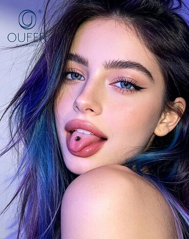 OUFER 14G 4PCS الفولاذ المقاوم للصدأ صناعي الحديد الحديد الأرجواني الأسود ترشاش أقراط الصناعية ثقب المجوهرات للنساء in Kuwait