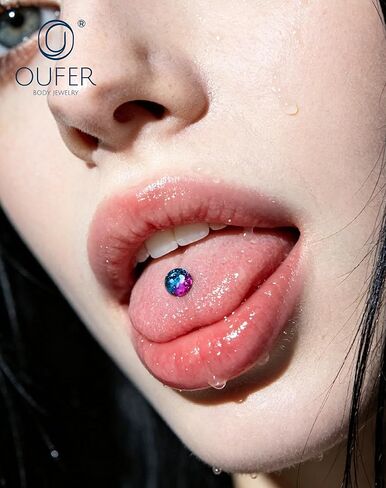 OUFER 14G 4PCS الفولاذ المقاوم للصدأ صناعي الحديد الحديد الأرجواني الأسود ترشاش أقراط الصناعية ثقب المجوهرات للنساء in Kuwait