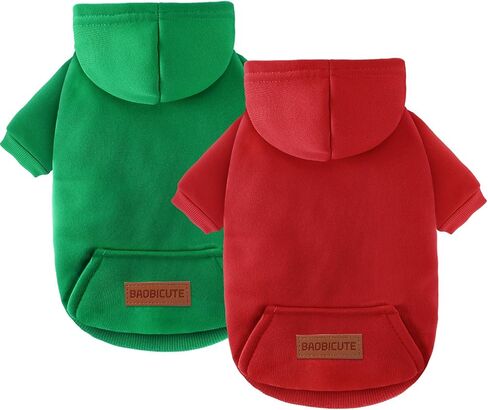 2 Pack Dog Hoodie Warm Hood Dog Sweater Cold Weather Small Dogs Sweatshirt Comfort Pet Clothes for Small Medium Dogs with Pockets Chihuahua Clothes for Male Female Girl Boy Sporty Daily Wear in Saudi Arabia
