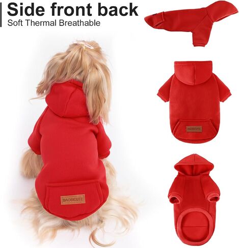 2 Pack Dog Hoodie Warm Hood Dog Sweater Cold Weather Small Dogs Sweatshirt Comfort Pet Clothes for Small Medium Dogs with Pockets Chihuahua Clothes for Male Female Girl Boy Sporty Daily Wear in Saudi Arabia
