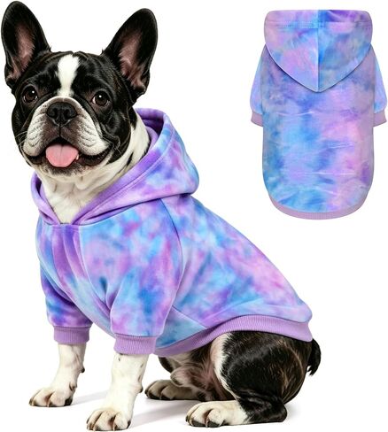 YUDODO Tie Dye Dog Hoodie, Soft Pullover Dog Sweatshirt for Small Dogs in Saudi Arabia