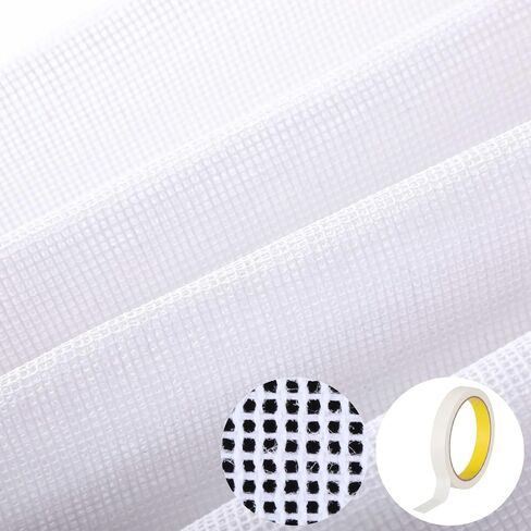 Moukeren 7 Pcs 8 x 10 Inches Needlepoint Canvas Starter Kit Include 14 Mesh Blank White Canvas and 1 Rolls Tape Pure Cotton Needlepoint Mesh for Embroidery DIY Knit Crochet Projects Make Dividers in Kuwait