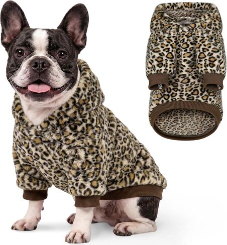 YUDODO Leopard Dog Hoodies for Small Dogs Cozy Fabric Warm Dog in Saudi Arabia