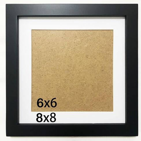 5x5 Picture Frames with 4x4 Opening Mat. 5x5 Black Square Photo Frame. Solid Wood, Plastic Panel.The Protective Film Must be Removed.The Tabletop or The Wall. in Kuwait