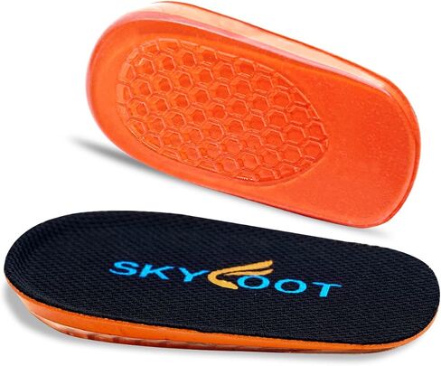 Skyfoot Orthopedic Heel Lift Inserts, Shock Absorption and Cushioning Height Increase Insoles for Achilles Tendonitis Relief, Heel Spurs, Heel Pain and Plantar Fasciitis (S,0.8" Height Harder Version) in Kuwait
