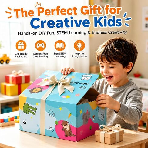 Cardboard Cutter for Kids – Safe Craft Tool for DIY Cardboard Projects, Bladeless Safety Knife for Kids Ages 5+, STEM & STEAM Educational Toy for Building, Engineering, Upcycling Art & School Crafts in Saudi Arabia