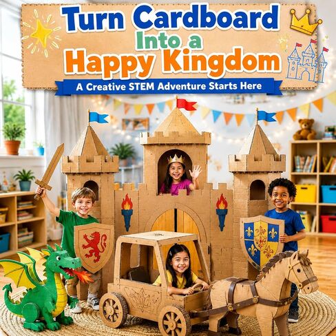 Cardboard Cutter for Kids – Safe Craft Tool for DIY Cardboard Projects, Bladeless Safety Knife for Kids Ages 5+, STEM & STEAM Educational Toy for Building, Engineering, Upcycling Art & School Crafts in Saudi Arabia