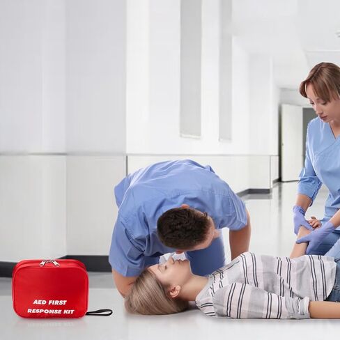 AED First Kit with CPR, Gloves, Razor, Scissors, Gauze Pads, and Cleansing Wipes for AED Training in Kuwait