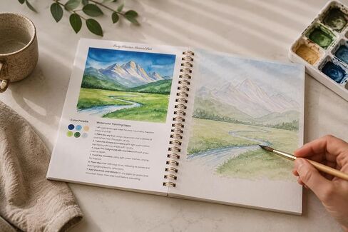 National Parks Watercolor Workbook – Sketch-to-Paint Guide - Learn Watercolor with 12 Iconic U.S. Landscapes - Step-by-Step Practice on Watercolor Paper (Collection 1) in Kuwait