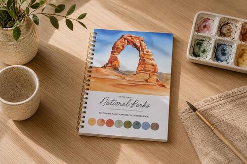 National Parks Watercolor Workbook – Sketch-to-Paint Guide - Learn Watercolor with 12 Iconic U.S. Landscapes - Step-by-Step Practice on Watercolor Paper (Collection 1) in Kuwait