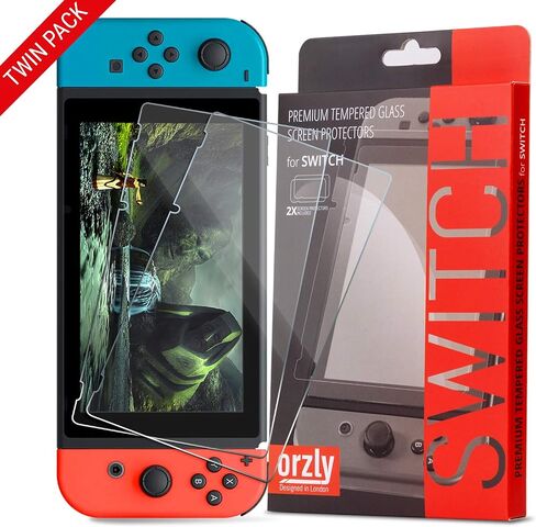 Orzly Screen Protector for Nintendo Switch Lite 2019 Model [4 Pack] Tempered Glass Screen Protectors. No Bubbles Easy Installation Anti Scratch Edition in Kuwait