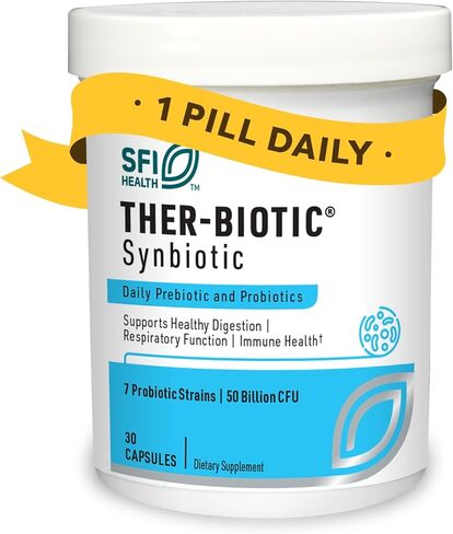Klaire Labs Ther-Biotic Synbiotic Probiotic & a Prebiotic - Digestive Health & Immune Support∗ - Lactobacillus & Bifidobacterium Strains - Low-FODMAP Probiotic Supplement for Men & Women (60 Capsules) in Kuwait