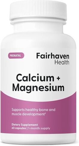 مكمل Fairhaven Health Peapod Cal-Mag للحمل والرضاعة، يحتوي على الكالسيوم والمغنيسيوم وفيتامين D3 للحمل، وصحة الطفل والإناث، نباتي وطبيعي بالكامل للنساء (كمية شهر واحد) in Kuwait