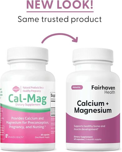 مكمل Fairhaven Health Peapod Cal-Mag للحمل والرضاعة، يحتوي على الكالسيوم والمغنيسيوم وفيتامين D3 للحمل، وصحة الطفل والإناث، نباتي وطبيعي بالكامل للنساء (كمية شهر واحد) in Kuwait