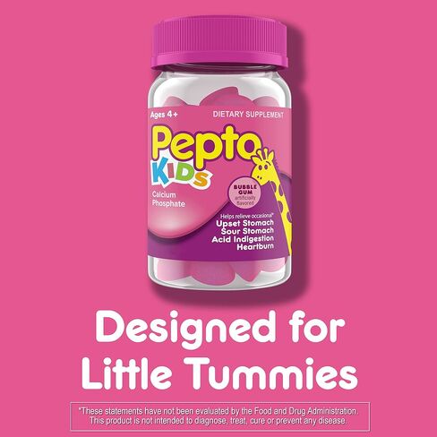 Pepto Kids Gummies, Helps Relieve Occasional Upset Stomach, Acid Indigestion, Sour Stomach and Heartburn, 3x24 Gummies, 72 Total Gummies in Saudi Arabia