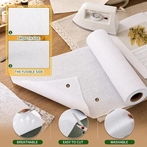 Medium Weight Woven Cotton Fusible Interfacing for Sewing 10.6" x 10 yd in Saudi Arabia