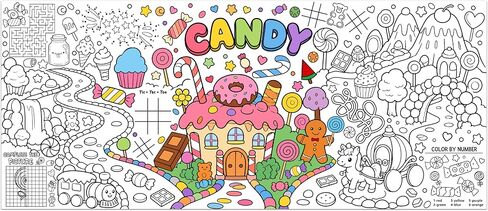 Dvbonike Jumbo Halloween Mandala Coloring Poster Giant Color-in Paper Poster with Castle Pumpkin Ghost 55 x 23.6 inch DIY Paint Blank Art Banner Tablecloth Decor for Kids Theme Party Activity Supplies in Saudi Arabia