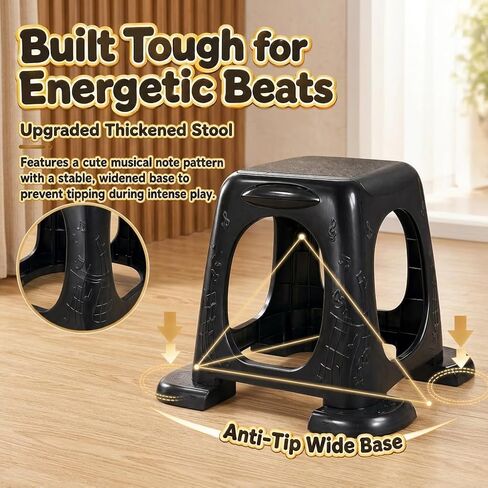 Drum Set for Kids 3-6, 5 Piece Wood Grain Drums with Stool in Saudi Arabia