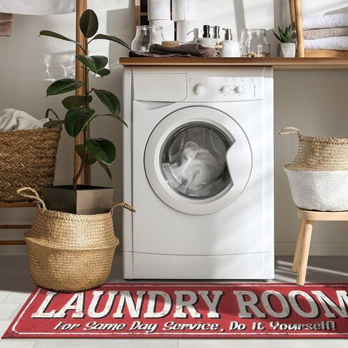 Ottomanson 20" x 59" Oval Laundry Room Rug - Non-Slip Mat for Laundry & Mudroom - Durable, Stain-Resistant, and Easy to Clean - Perfect for High-Traffic Areas - Runner Rug for Entryway, Yellow/Gray in Saudi Arabia