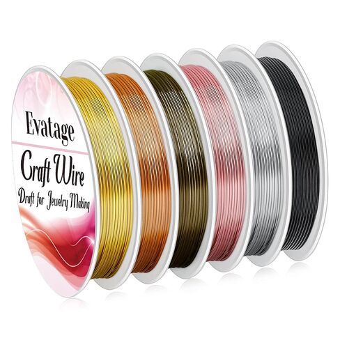 20 Gauge Jewelry Wire for Jewelry Making, Evatage 6 Rolls Craft Wire Tarnish Resistant Copper Beading Wire for Jewelry Making Supplies and Crafts in Saudi Arabia