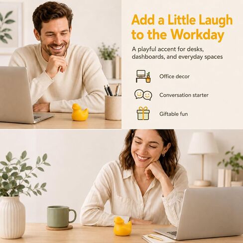 2Pcs Funny Rubber Duck,Humor Yellow Duck Prank Ornaments for Car Dashboard, Mini Prank Duck Office Desk Ornament, Gifts for Friends & Family in Kuwait